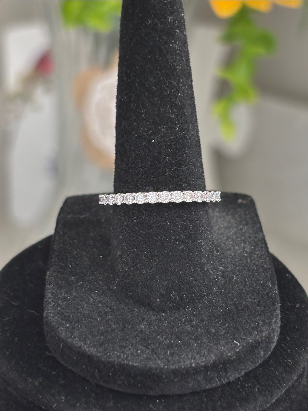 Classic White Moissanite Eternity Band Ring Size 7